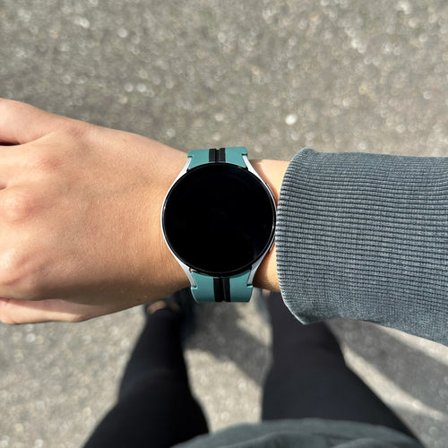 Silicone Magnetic Sport Strap, green/black, lifestyle photo