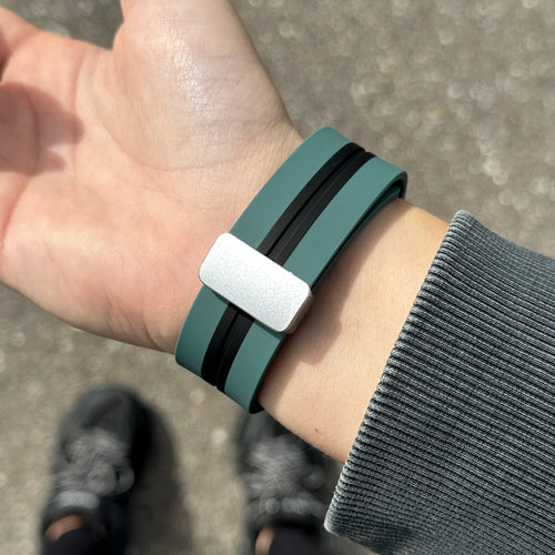 Silicone Magnetic Sport Strap, green/black, lifestyle photo