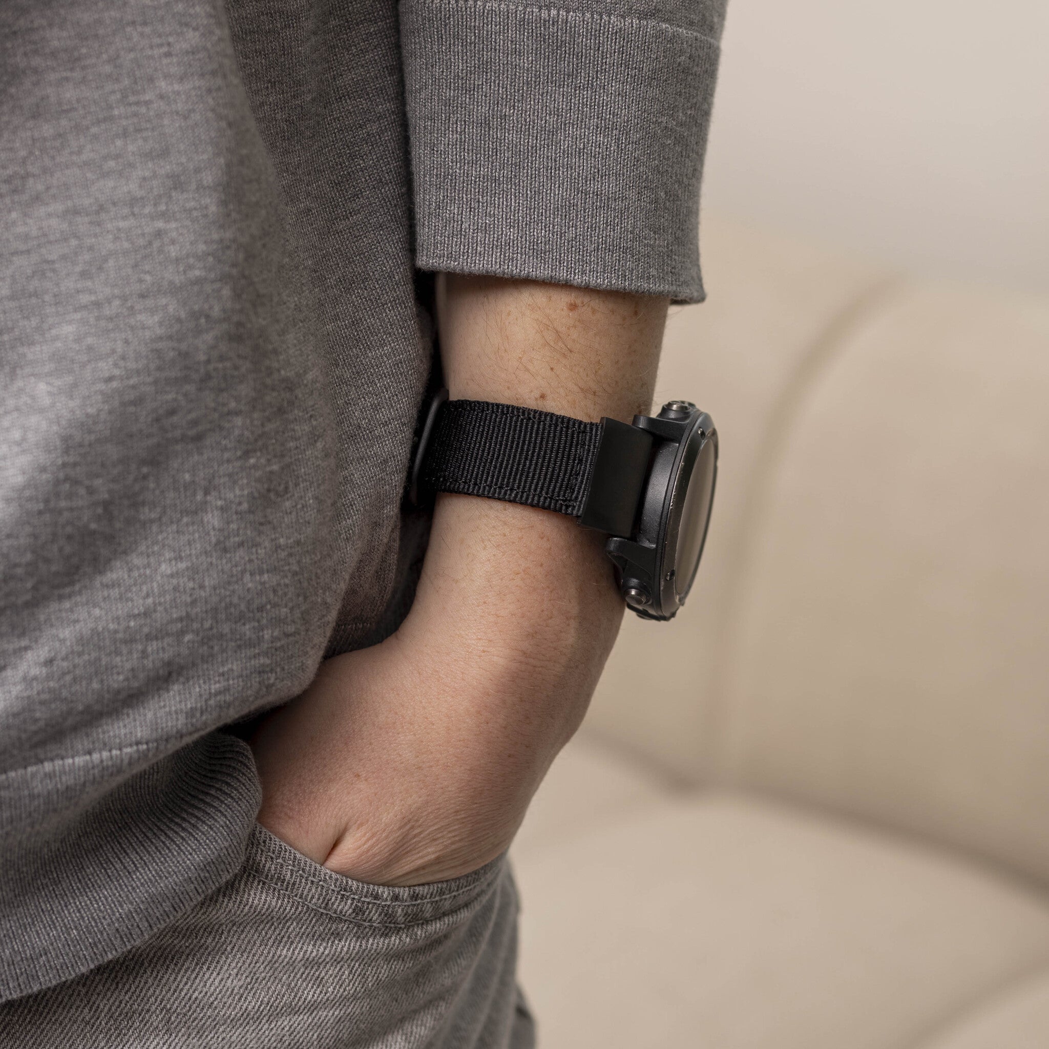 Bracelet nylon avec boucle Garmin Quatix 8 - 51mm (noir)