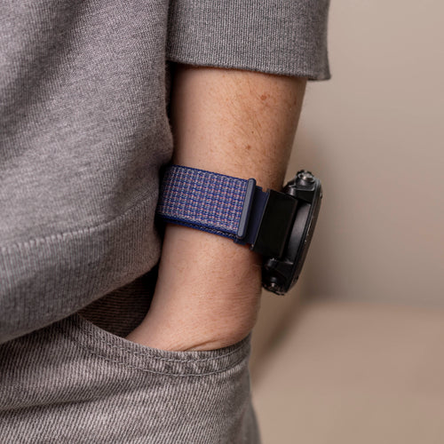 Bracelet nylon Garmin Fenix 5x / 6x (bleu)