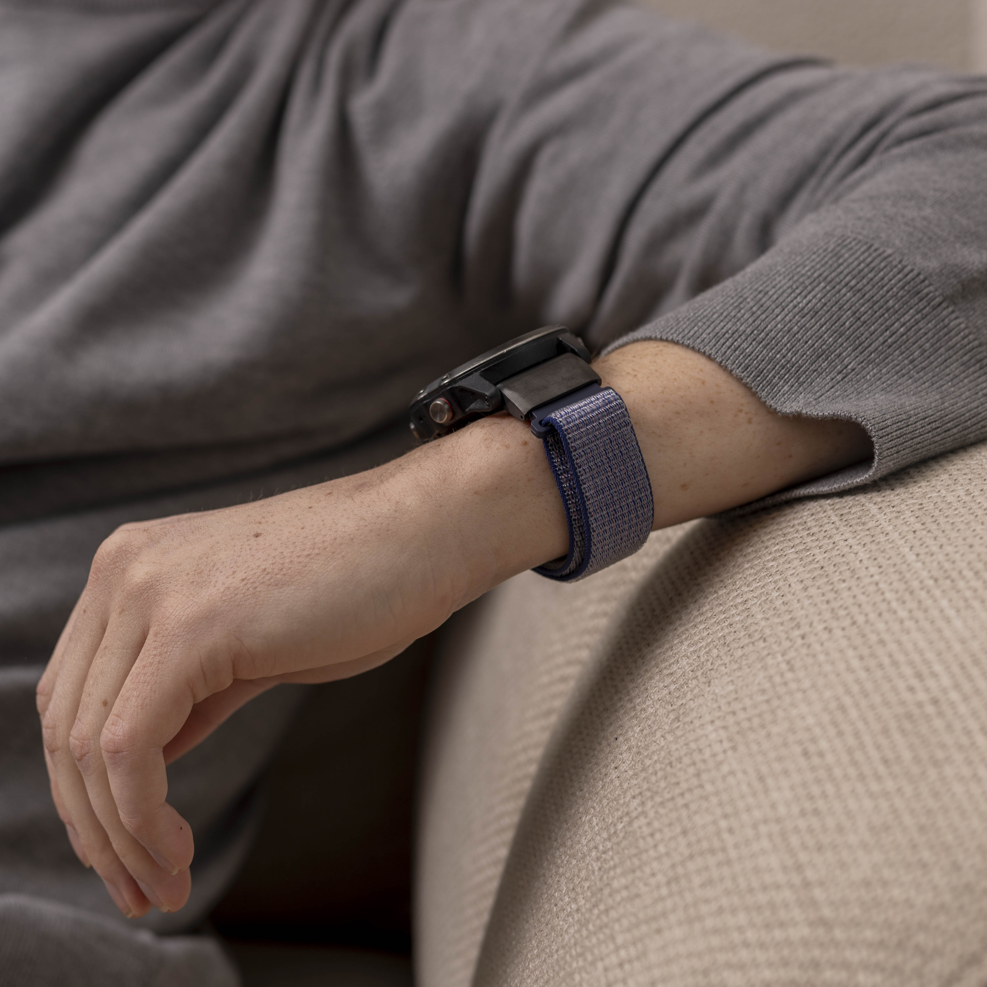 Bracelet nylon Garmin Fenix 5x / 6x (bleu)