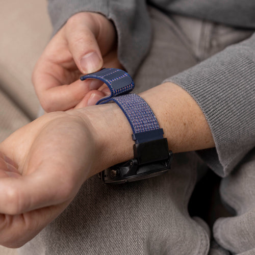 Bracelet nylon Garmin Instinct 3 - 50mm (bleu)