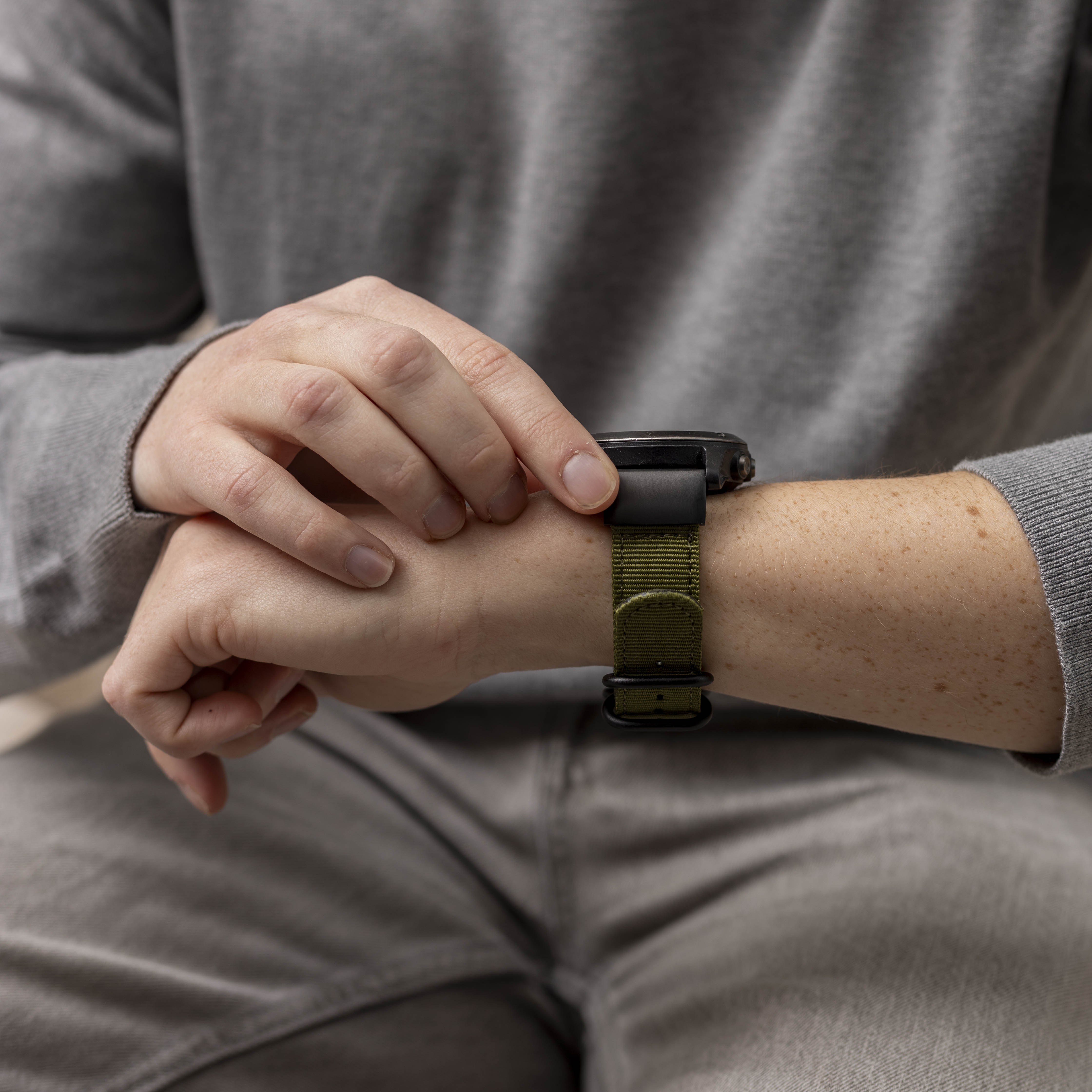 Bracelet nylon á boucle Garmin Instinct 3 - 50mm (vert)