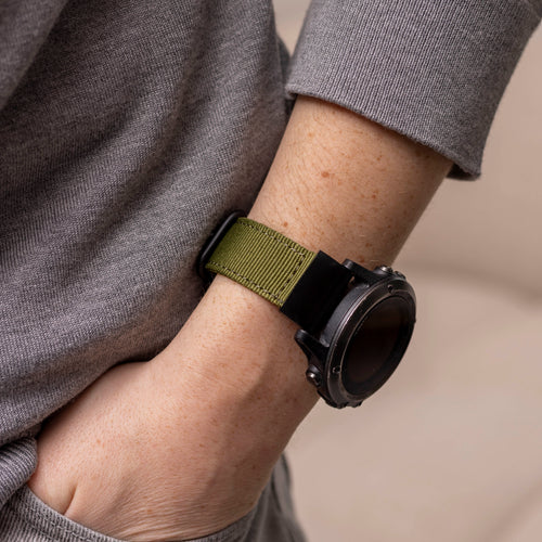 Bracelet à boucle en nylon Garmin Quatix 3 / 6x / 7x (vert)