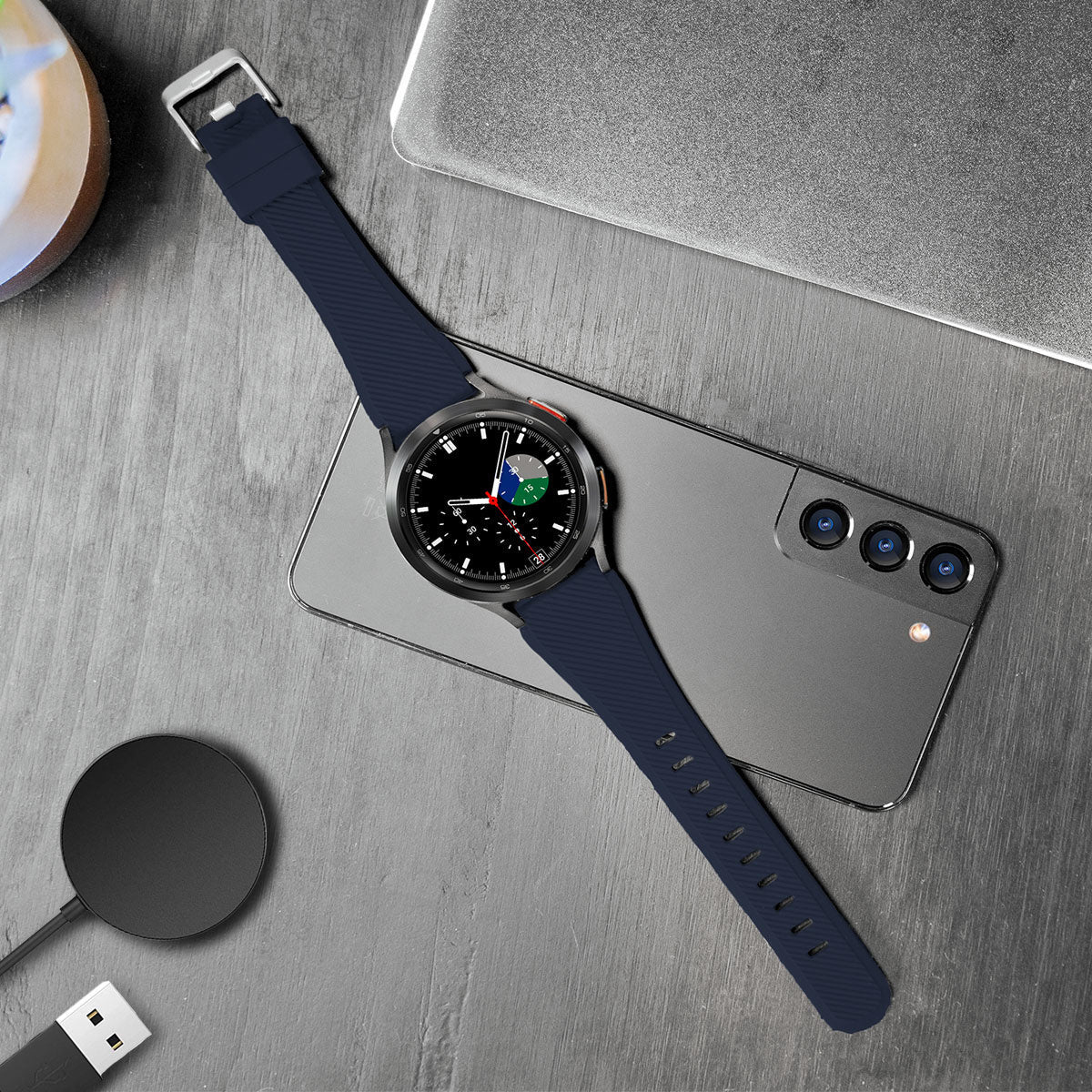 Withings Steel HR Sport Twill Silicone Strap (Dark Blue)