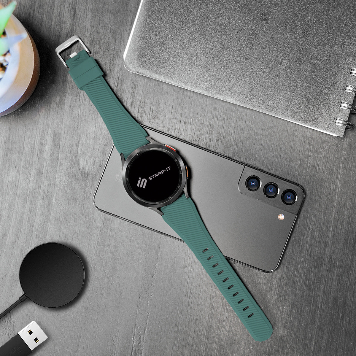 Coros Pace 3 Twill Silicone Strap (Viridian)