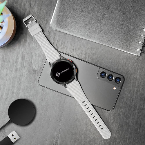 Bracelet silicone sergé Amazfit Bip 6 (blanc)