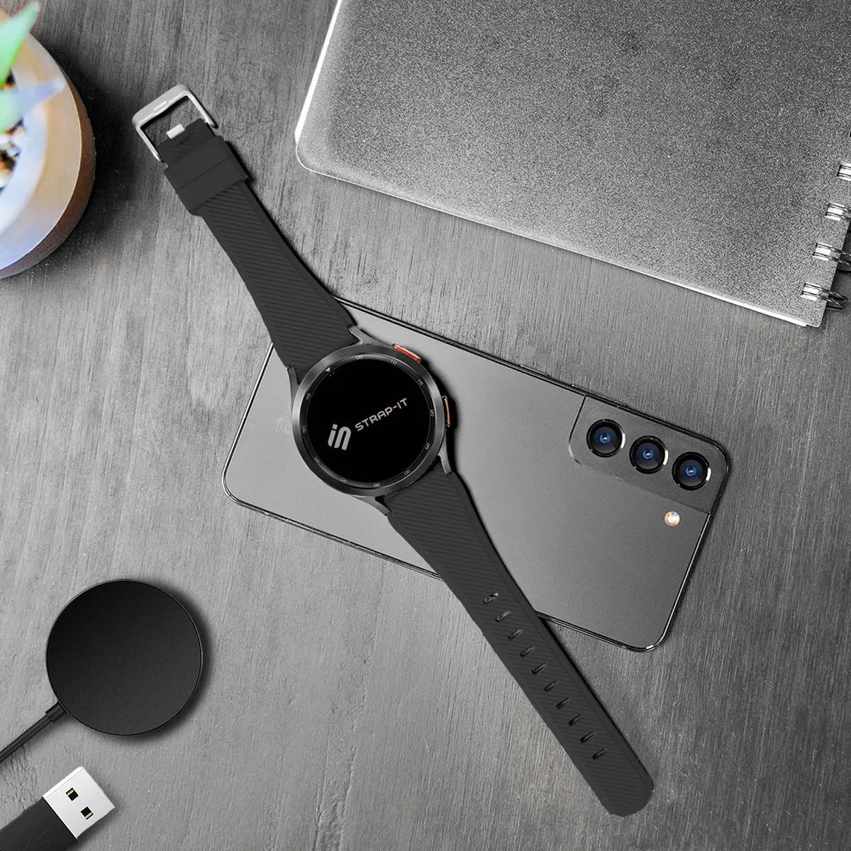 Bracelet silicone sergé Coros Apex 2 Pro (noir)