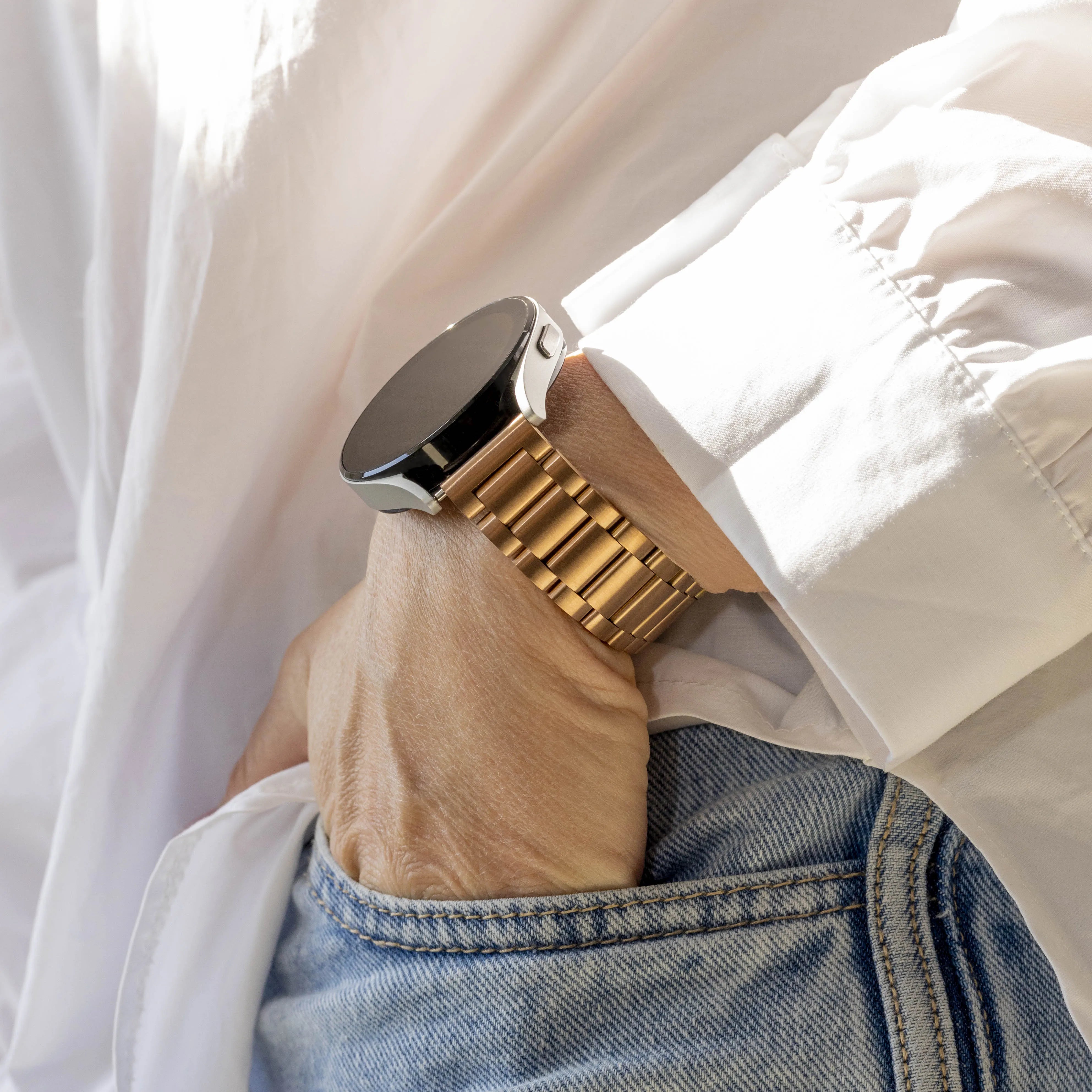 Bracelet acier Amazfit GTS 2 (or rose)