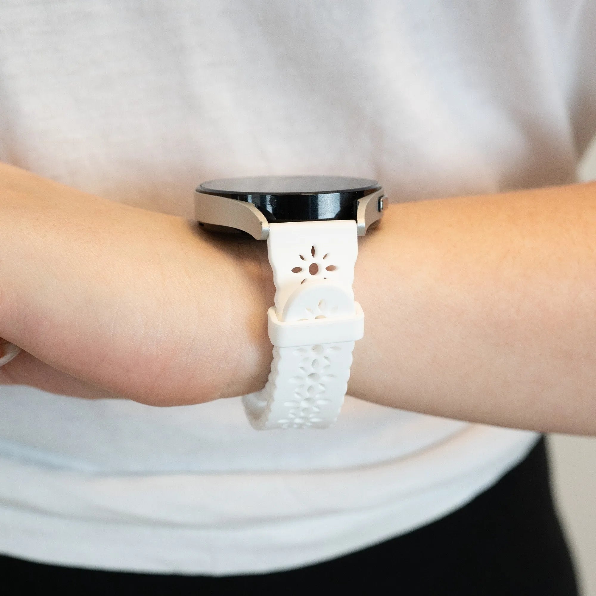 Bandz Bracelet silicone avec motif Coros Apex 2 (blanc)
