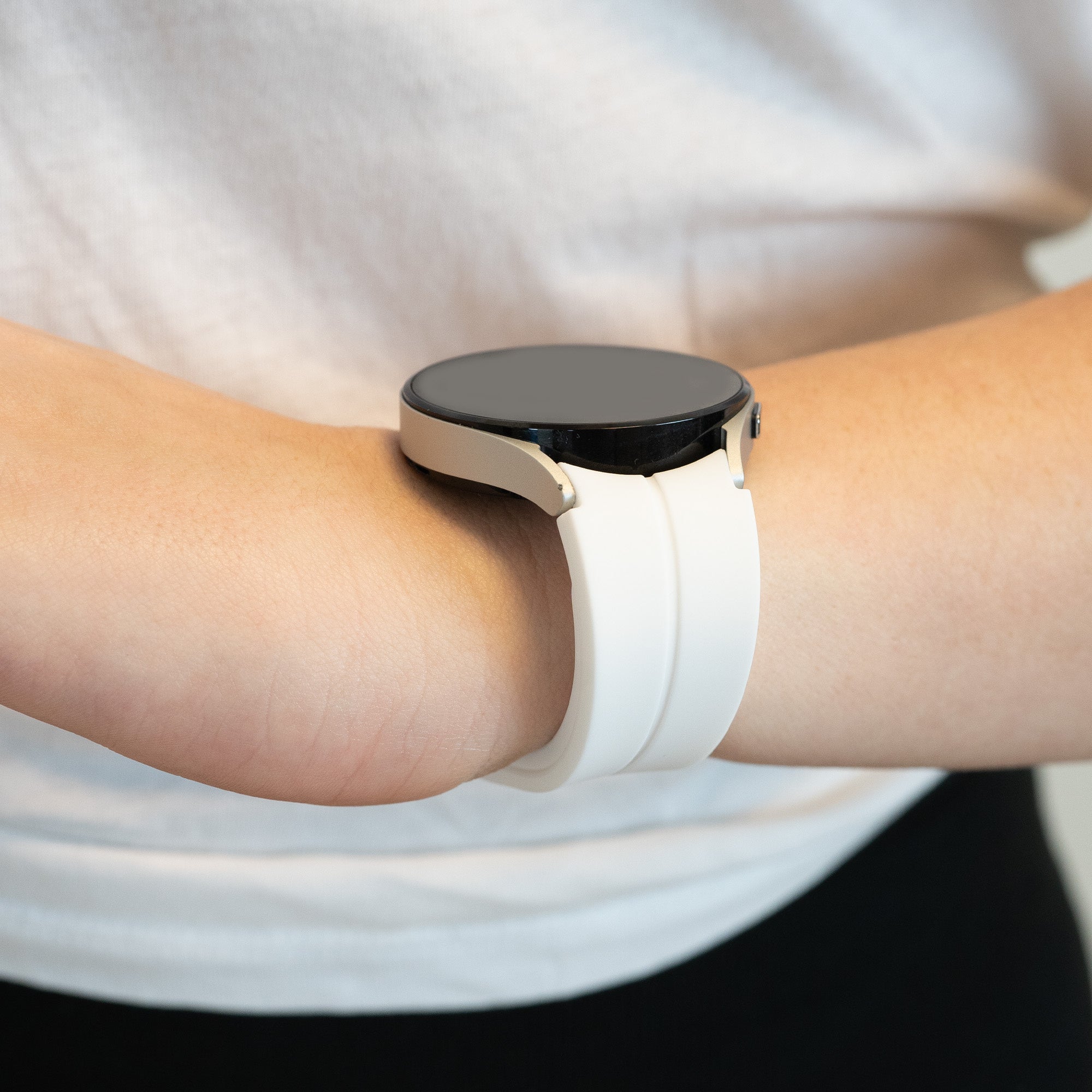 Silicone Strap 'Extreme', white, lifestyle photo