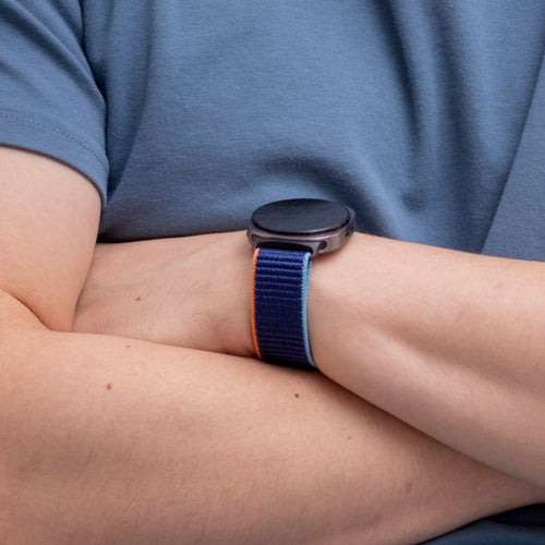 Bracelet nylon Samsung Galaxy Watch 8 Classic (bleu foncé mix)