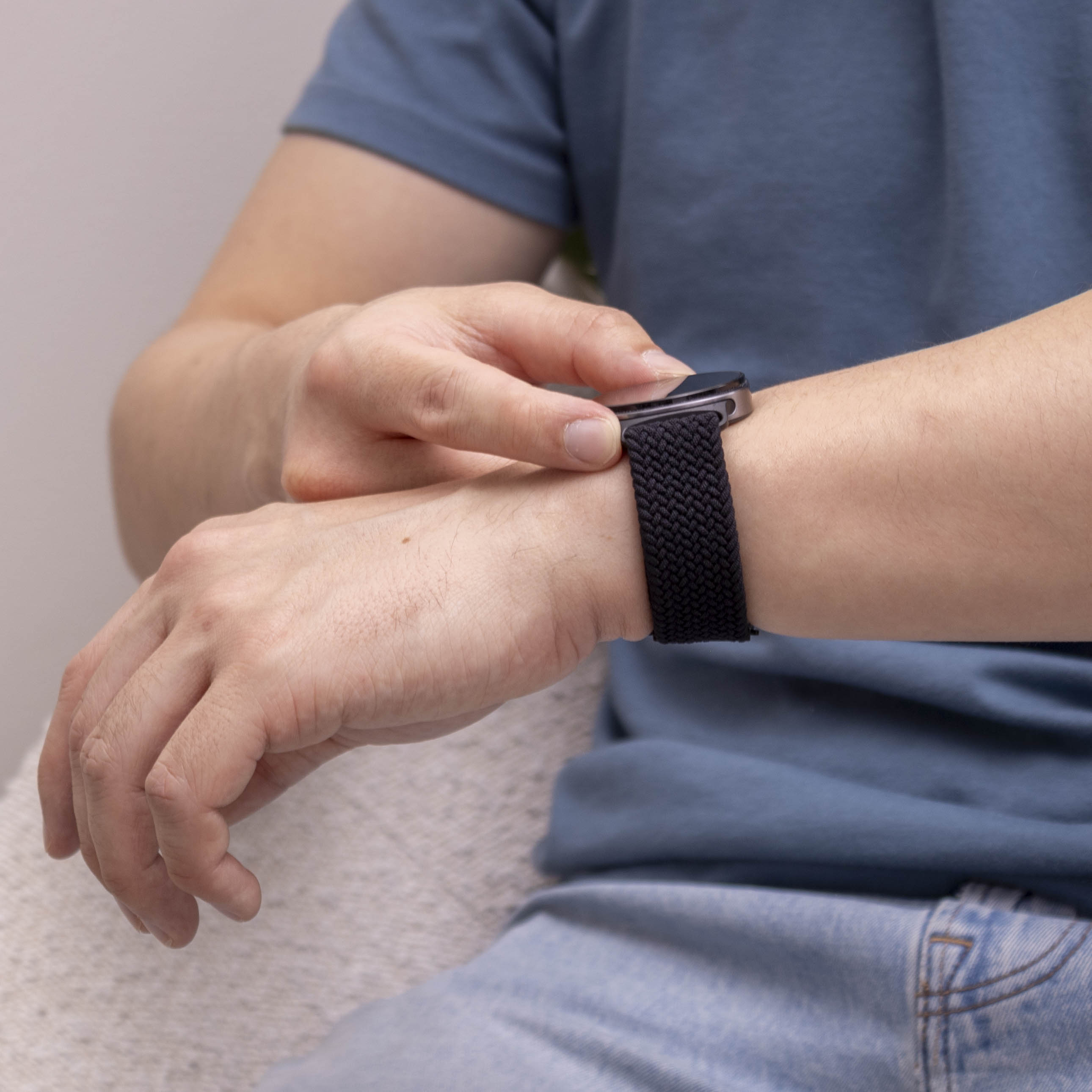 Bracelet tissu avec boucle Samsung Galaxy Watch 8 Classic (noir)