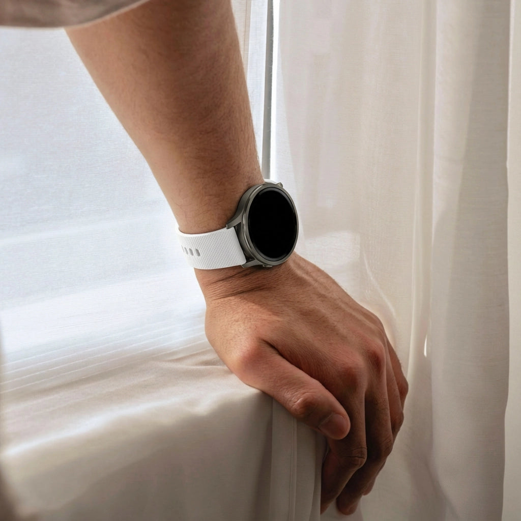 Bandz Bracelet silicone 'Premium' Garmin Vivoactive 6 (blanc)