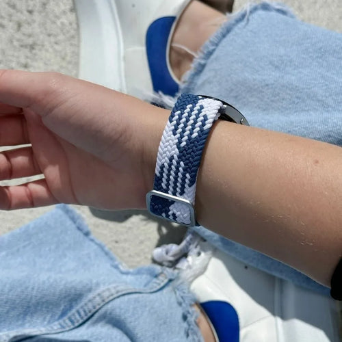 Nylon Adjustable Braided Strap, blue/white, lifestyle photo