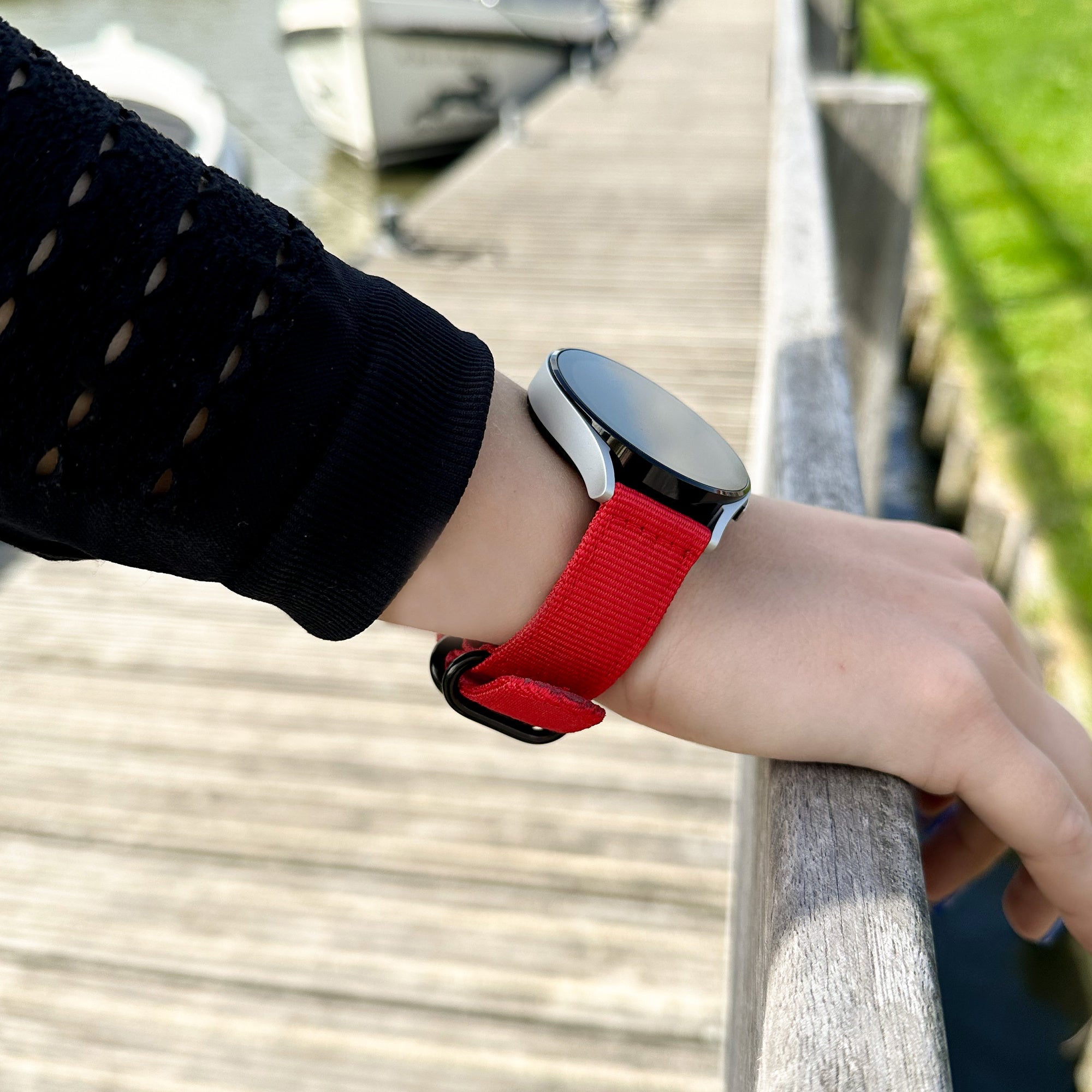 Bracelet nylon avec boucle Huawei Watch GT 5 Pro - 46mm (rouge)