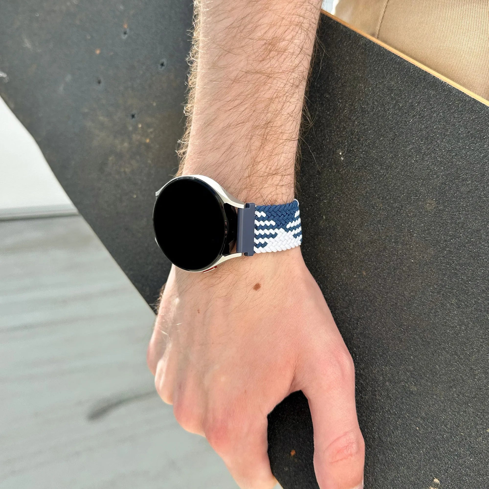 Bracelet tressé réglable Coros Apex 42mm (bleu/blanc)