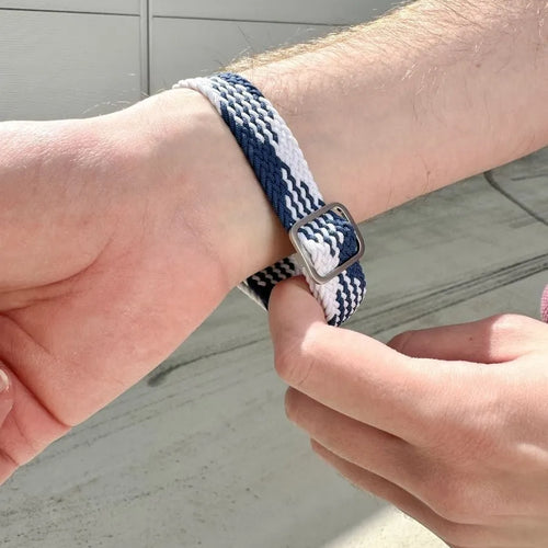Nylon Adjustable Braided Strap, blue/white, lifestyle photo