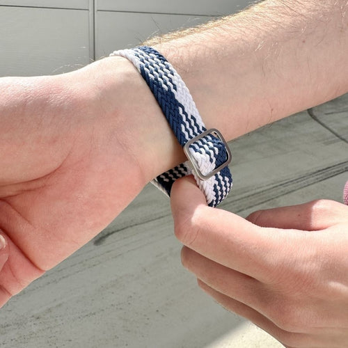 Nylon Adjustable Braided Strap, blue/white, lifestyle photo