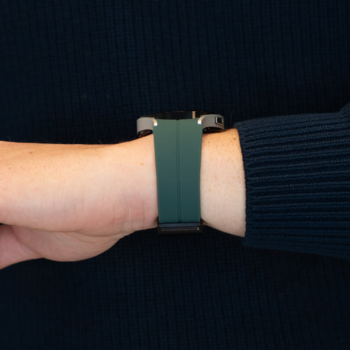 Bandz Samsung Galaxy Watch 5 Pro Silicone Strap with D-Buckle (Dark Green)