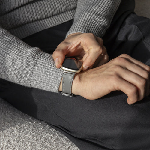 Bracelet cuir Fitbit Versa 3 (gris)