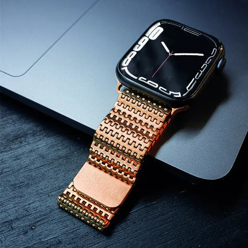 Bracelet maille d'acier Apple Watch (or rose)