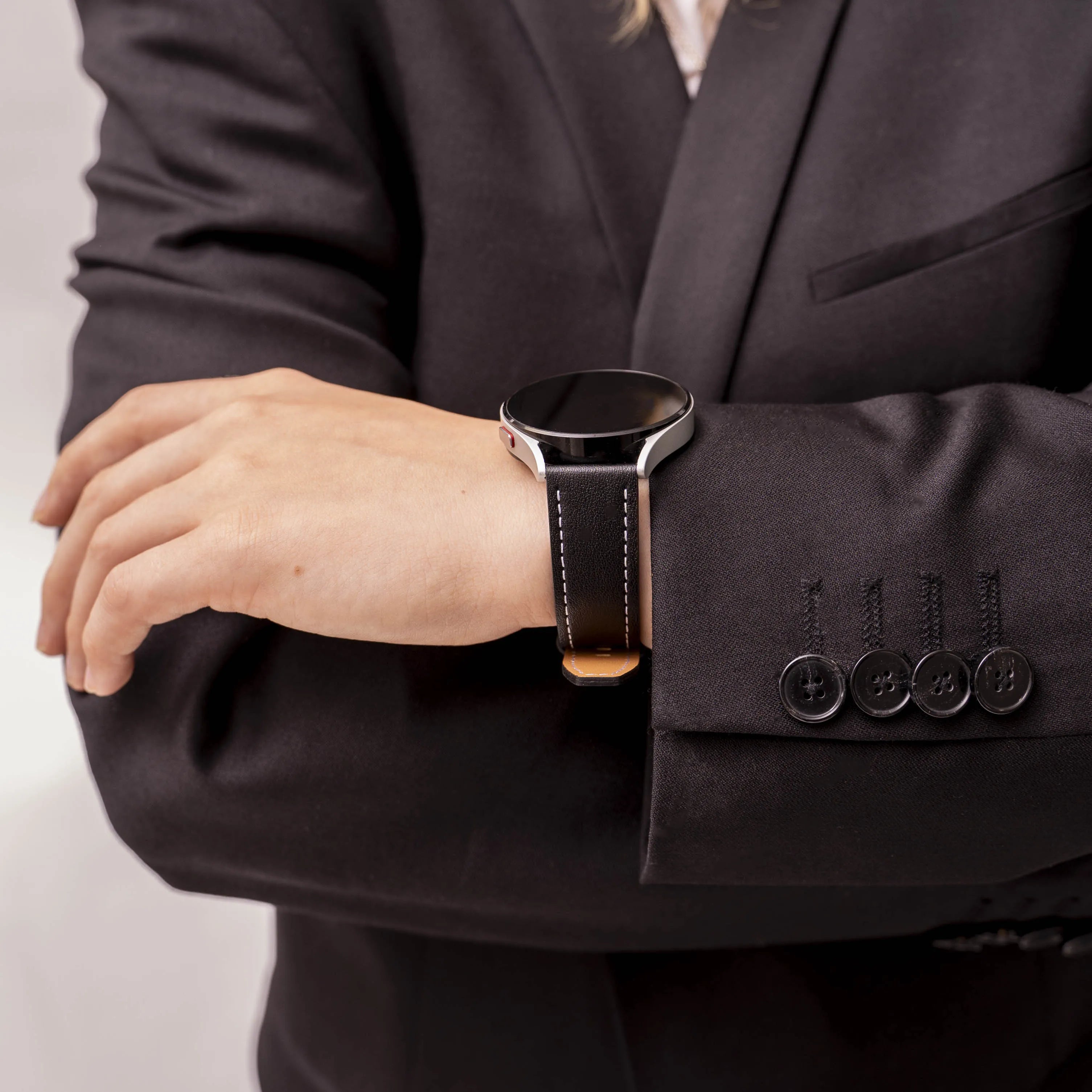 Bracelet cuir 'One Push' Fossil Gen 6 - 42mm (noir)