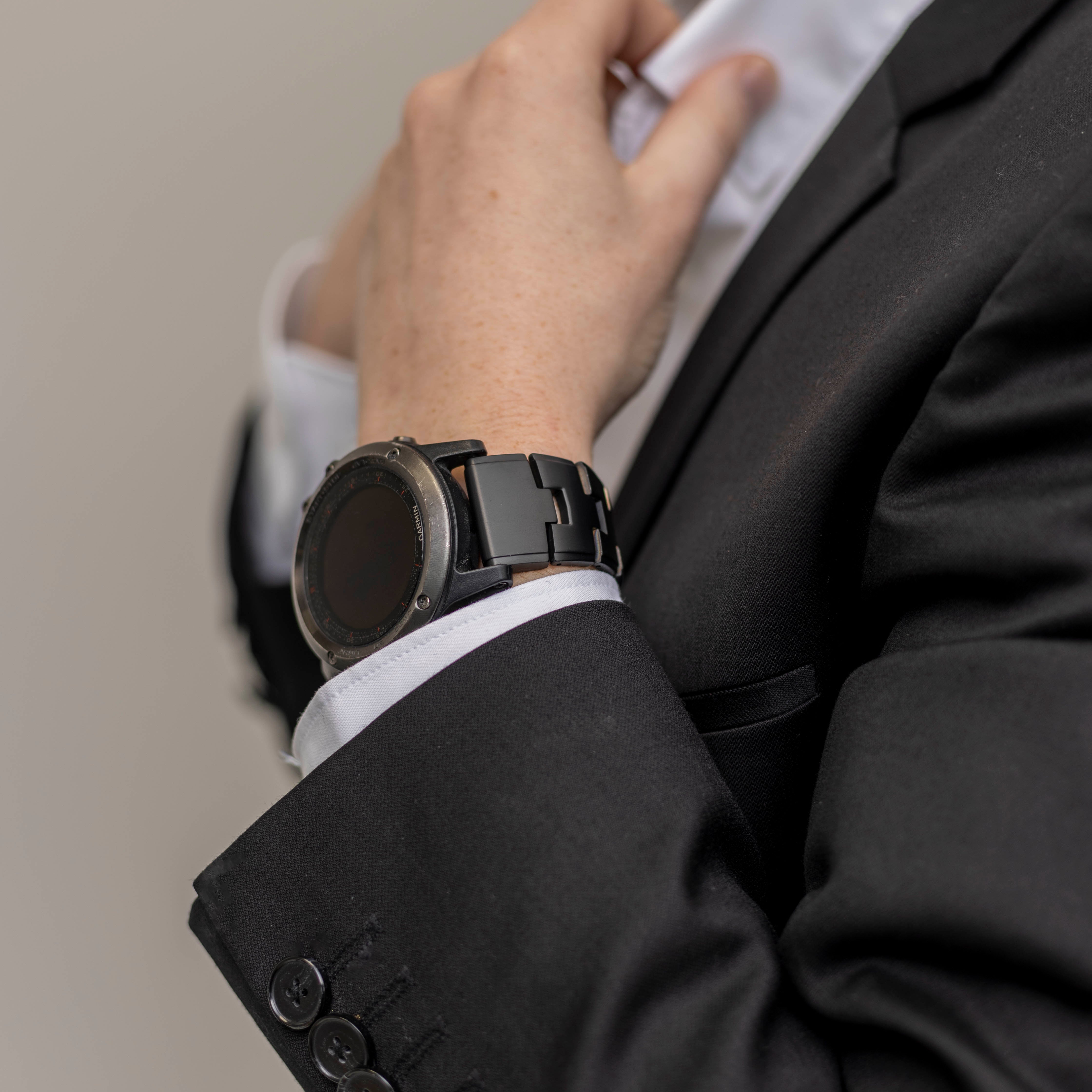 Bracelet titane Garmin Fenix 5x / 6x (noir)