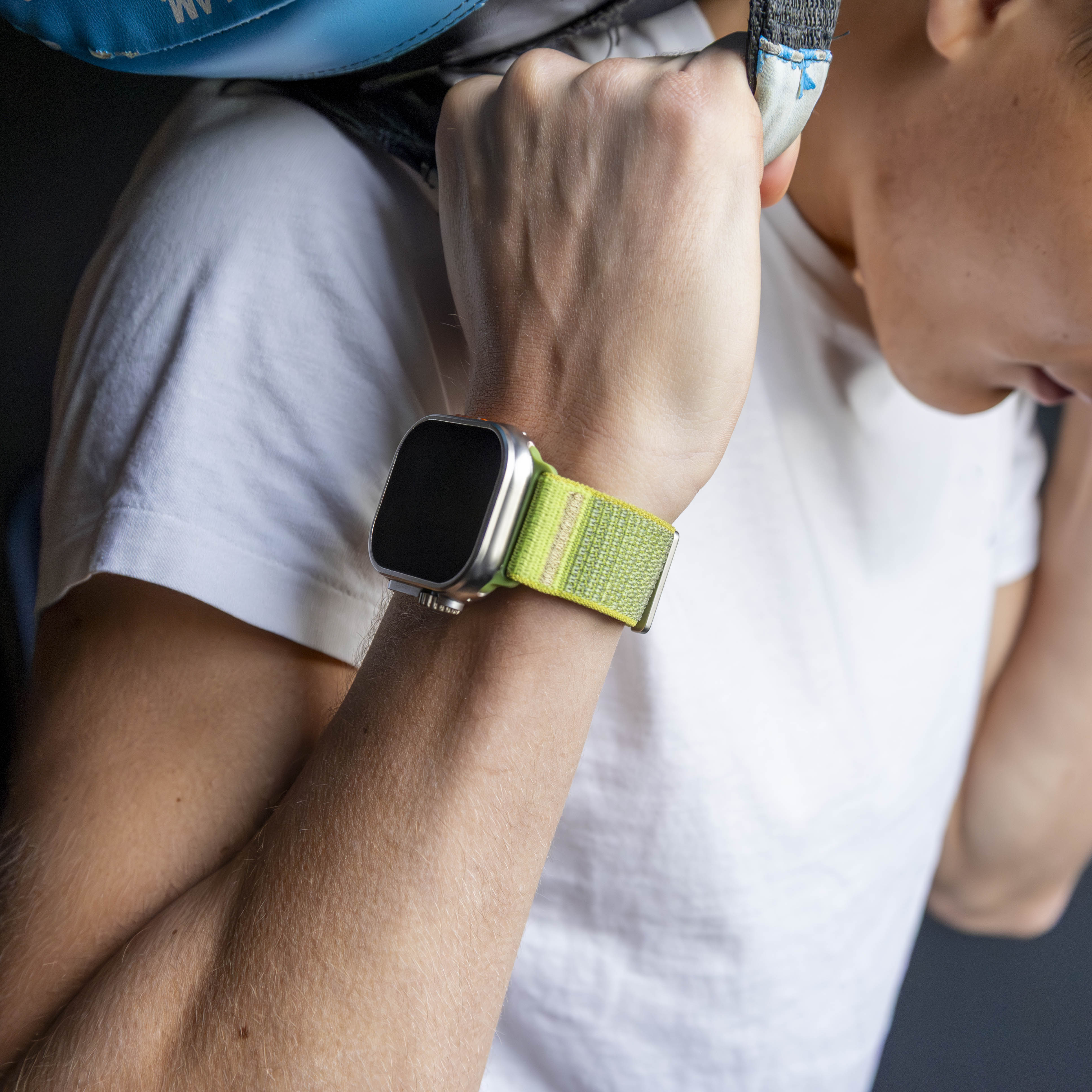 Bracelet nylon ondulé Apple Watch Ultra (vert prairie)