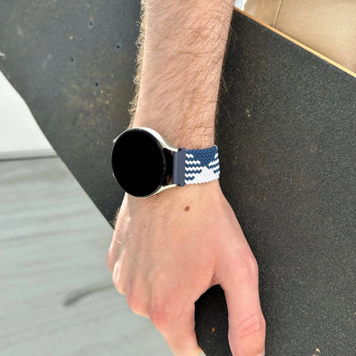 Bracelet tressé réglable Amazfit Bip 3 (Pro) (bleu/blanc)