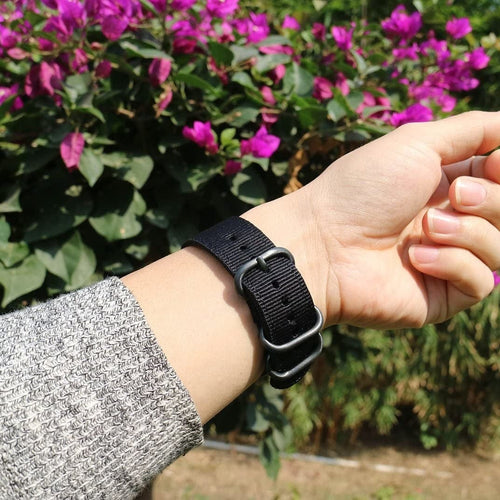 Bracelet nylon avec boucle Huawei Watch GT 5 Pro - 46mm (noir)