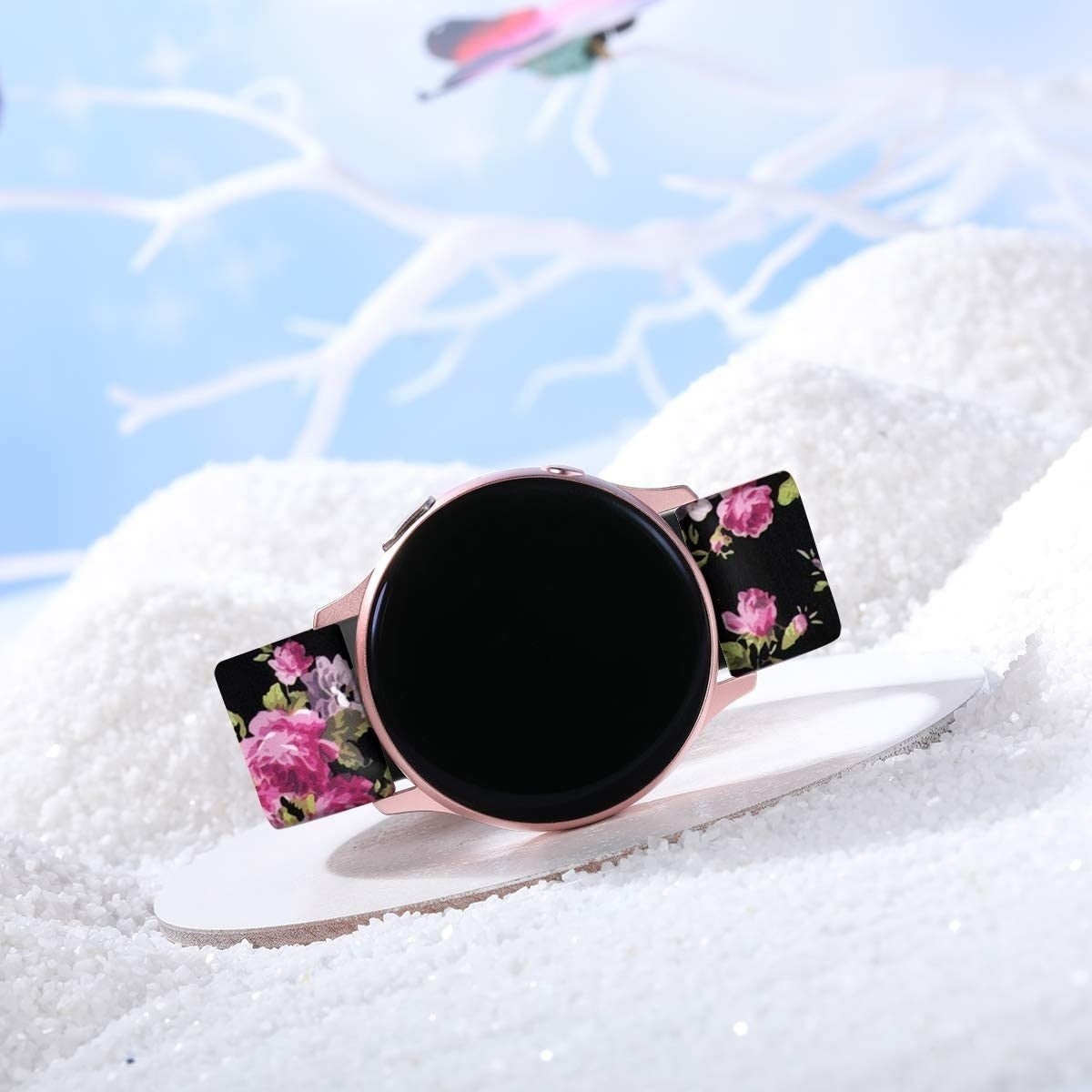 Bracelet montre silicone 20mm -  universal (rose vif)