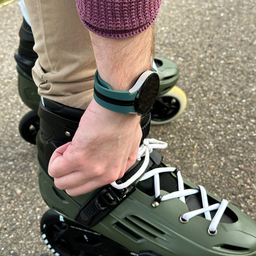 Silicone Magnetic Sport Strap, green/black, lifestyle photo