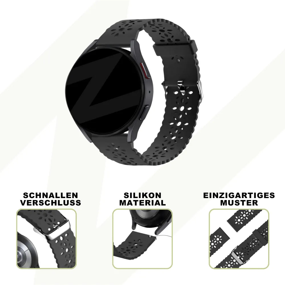 Bandz Coros Apex 42mm Patterned Silicone Strap (Black)