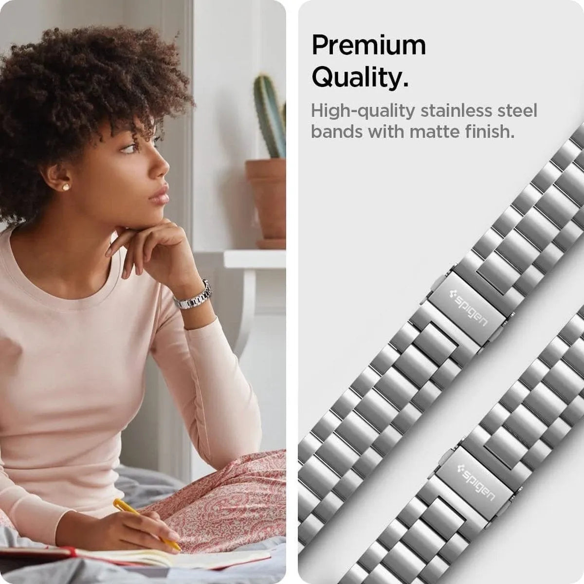 Spigen Bracelet acier Xiaomi Amazfit Bip (argenté)