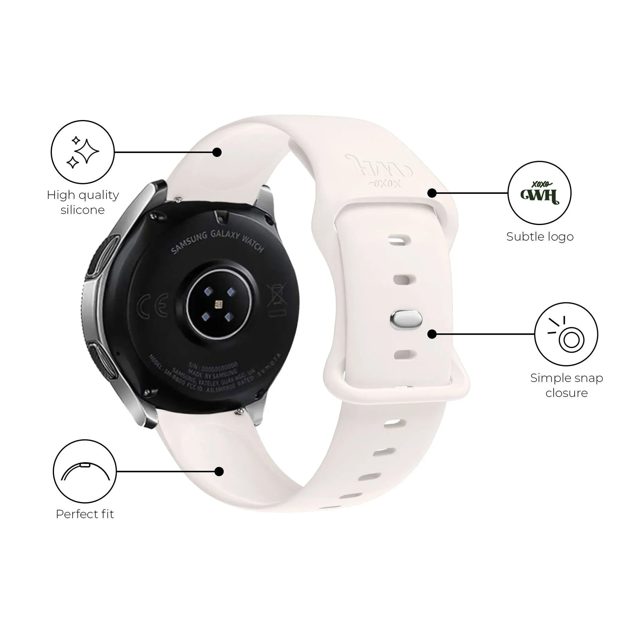 Bracelet silicone xoxo Wildhearts Amazfit GTS 3 (beige)