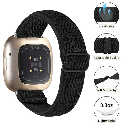 Bracelet élastique Fitbit Versa 3 (noir)