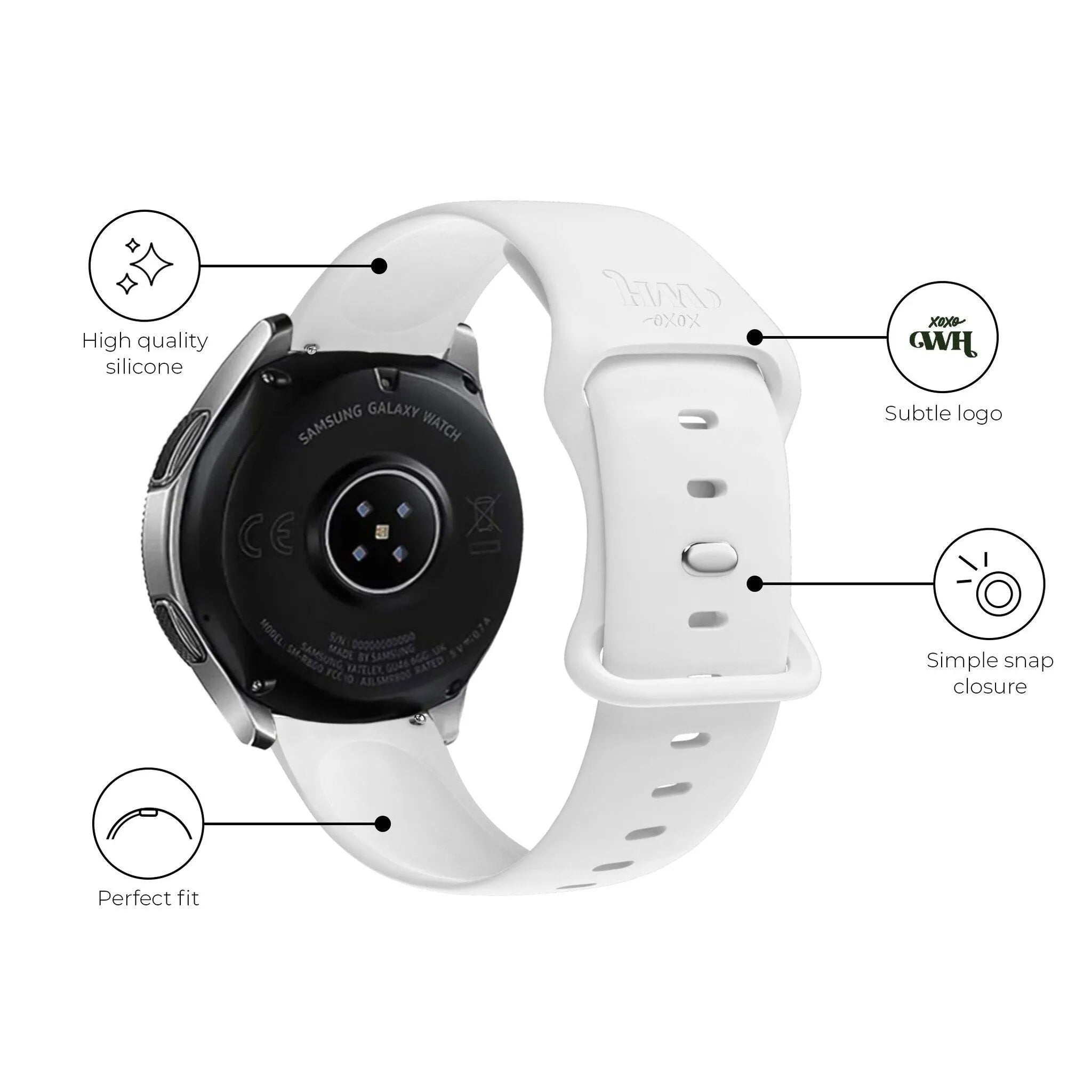 Bracelet silicone xoxo Wildhearts Xiaomi Amazfit Bip (blanc)