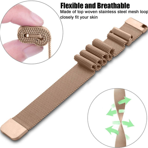 Bracelet milanais Garmin Forerunner 265 (rose or)