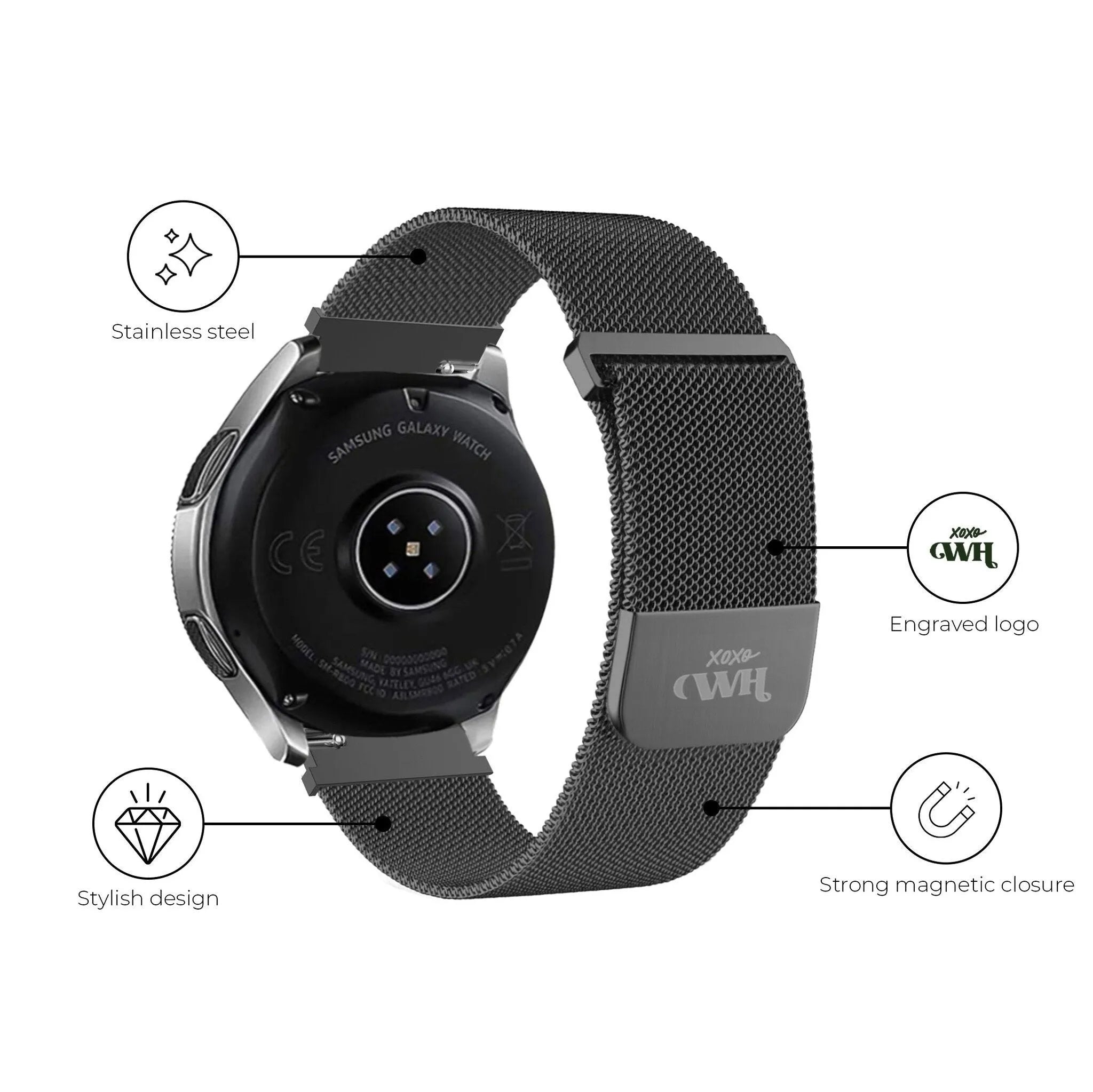 Bracelet milanais xoxo Wildhearts Polar Unite (noir)