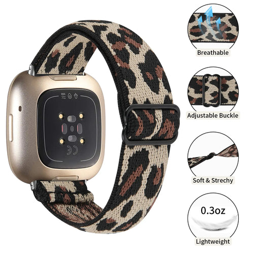 Bracelet élastique Fitbit Sense 2 (léopard)