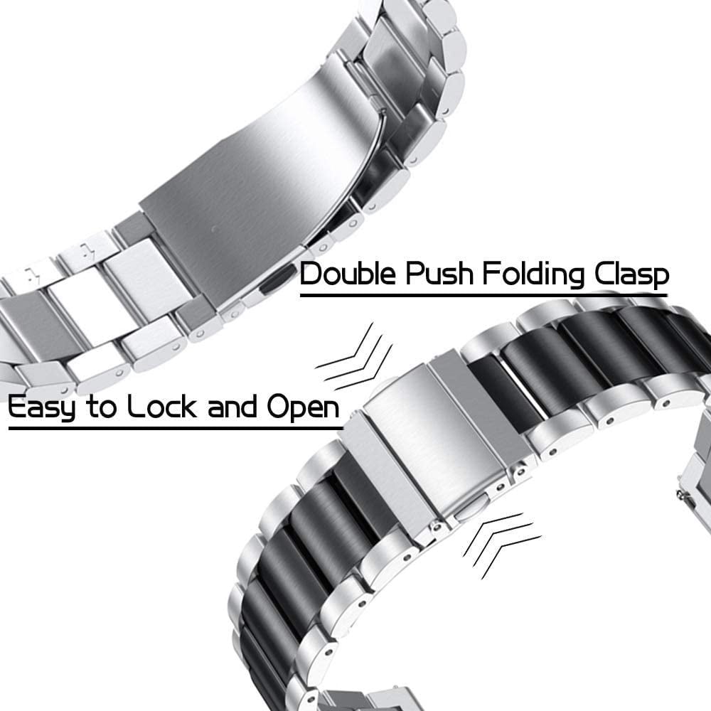 Bracelet acier Huawei Watch GT 5 41mm (argent/noir)