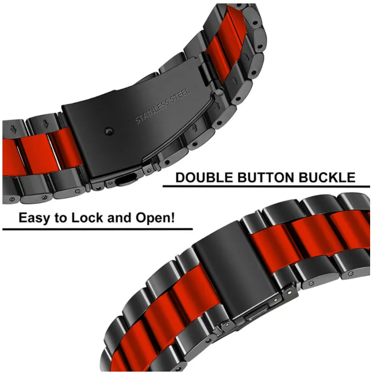 Bracelet acier Garmin Venu SQ (noir/rouge)