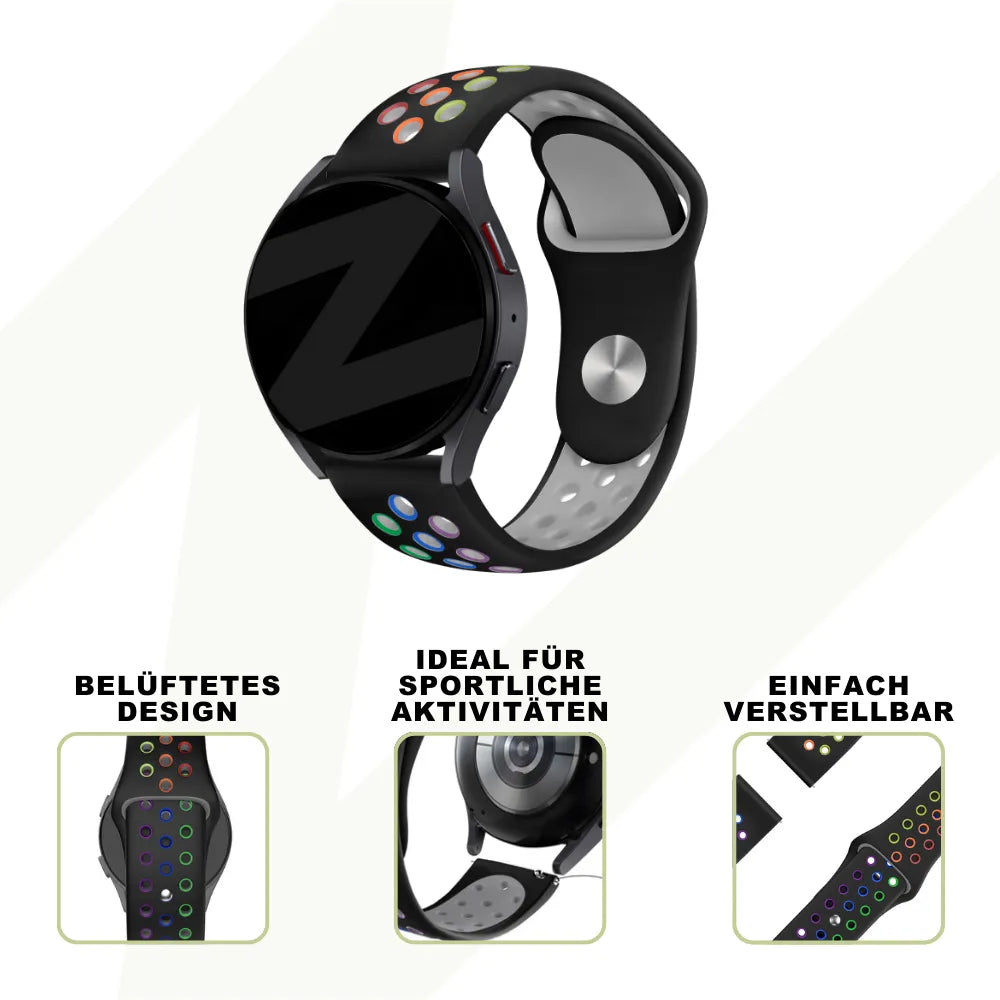 Bandz Bracelet sport 'Deluxe' Coros Pace 2 (noir/arc-en-ciel)