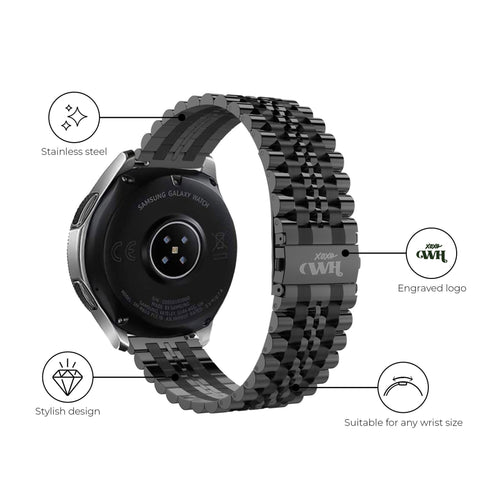 Bracelet acier xoxo Wildhearts Samsung Gear Sport (noir)