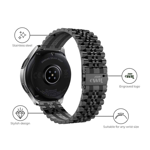 Bracelet acier xoxo Wildhearts Huawei Watch GT 3 Pro 46mm (noir)