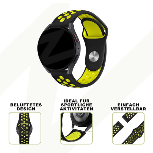 Silicone Sport Strap 'Deluxe', black/yellow, promotional banner
