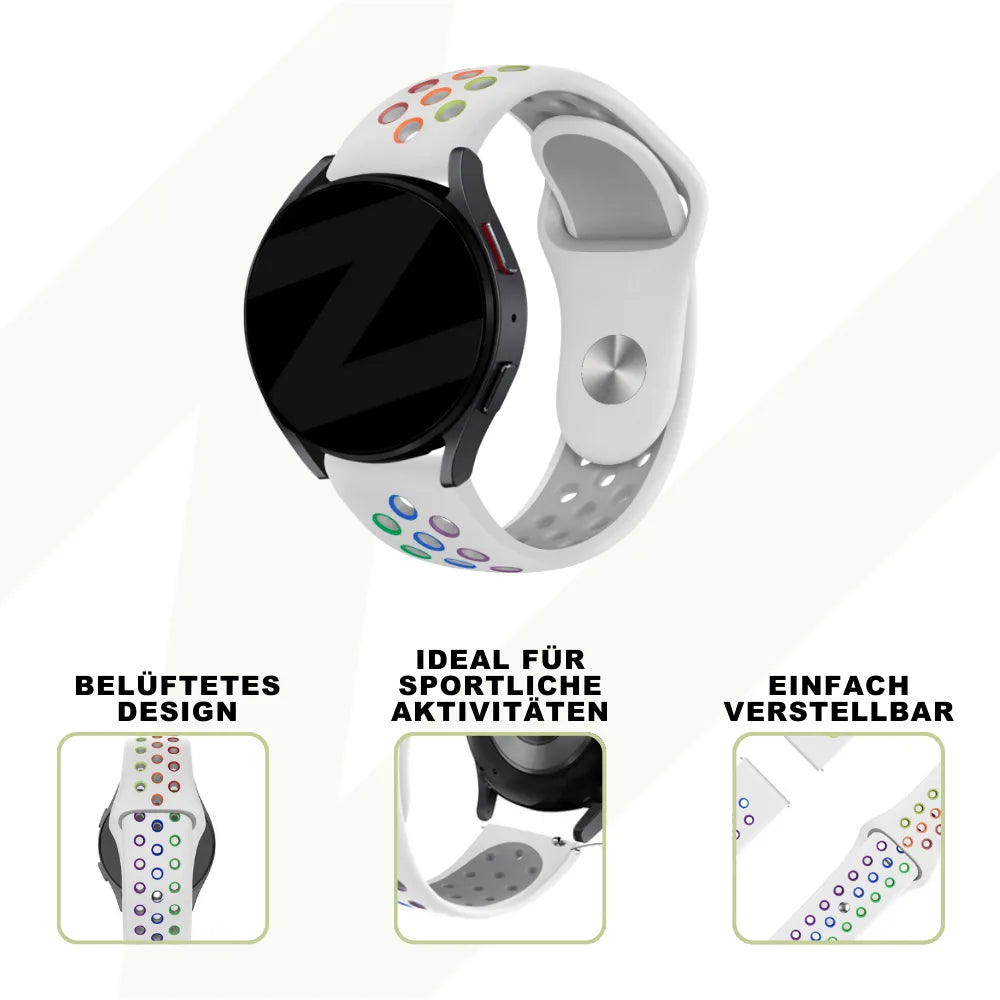 Bandz Coros Apex 42mm Sport Strap 'Deluxe' (White/Colourful)