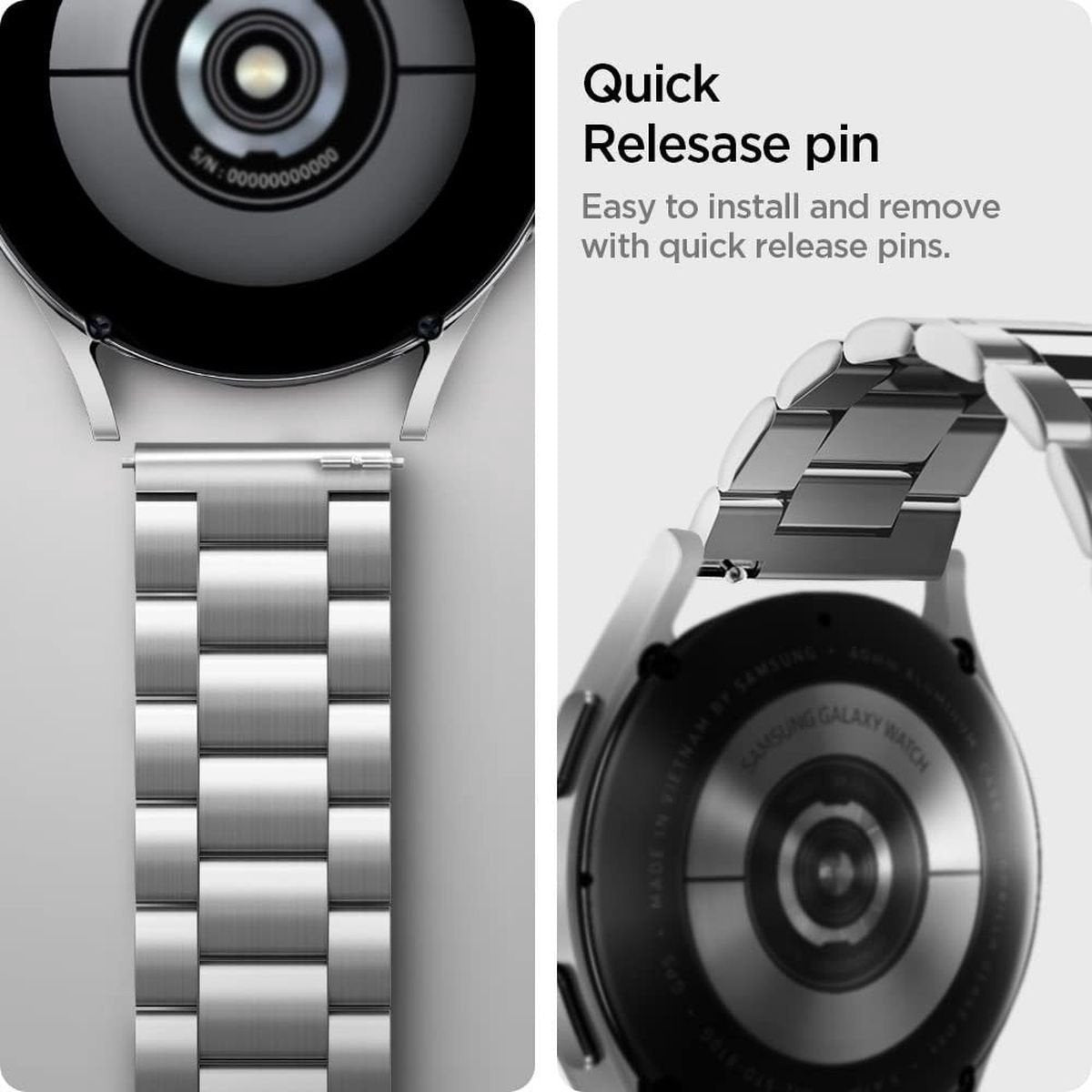 Spigen Bracelet acier Samsung Galaxy Watch 3 41mm (argenté)