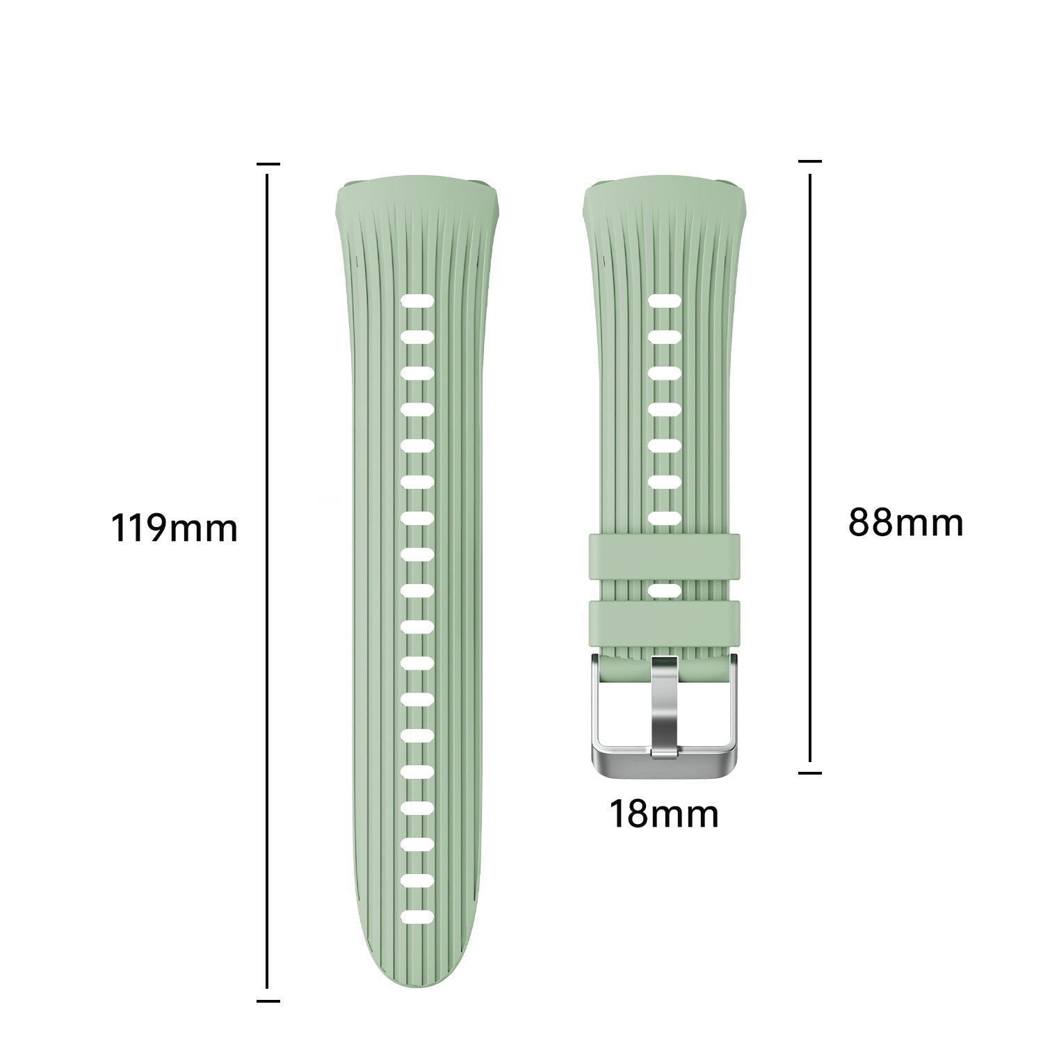 Bracelet silicone 'Perfect Fit' Huawei Watch 5 - 42mm (vert clair)